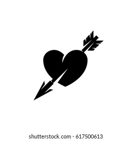 Heart with arrow icon. Vector logo illustration isolated sign symbol