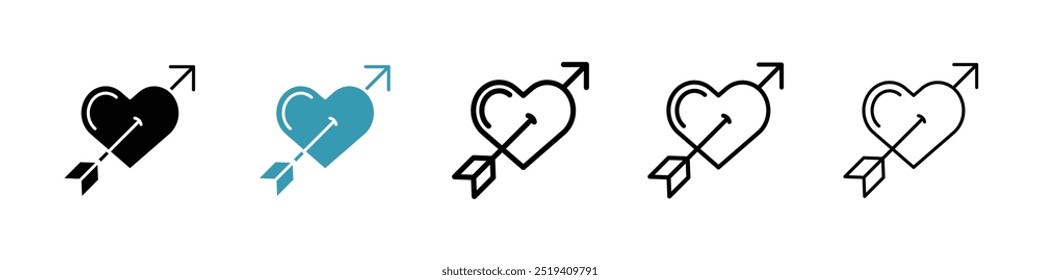 Herz mit Pfeil-Symbol, Vektorsymbol-Set. EPS 10