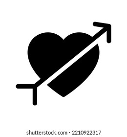 Heart Arrow Icon Vector Symbol Design Illustration