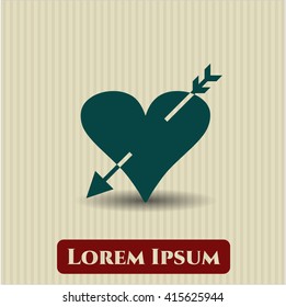 heart with arrow icon vector symbol flat eps jpg app
