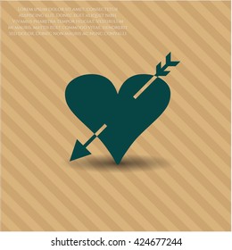 heart with arrow icon vector symbol flat eps jpg app