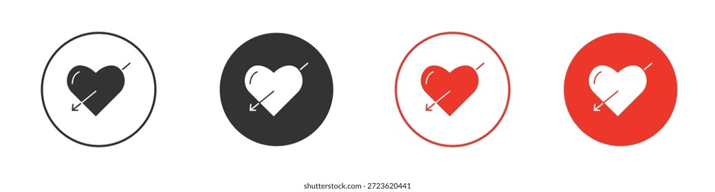 Herz mit Pfeilsymbol. Webvektordesign