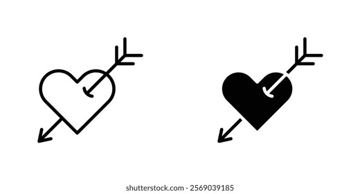 Heart with arrow icons vector graphic pack