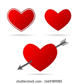 heart with arrow illustration in red color