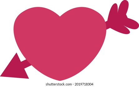 Heart with an arrow, illustration, vector on a white background.