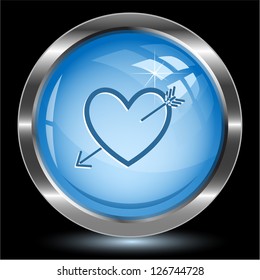 Heart and arrow. Internet button. Vector illustration.