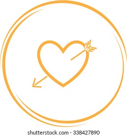 heart and arrow. Internet button. Vector icon.