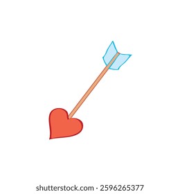 Heart arrow isolated vector illustration.