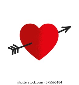 Heart with Arrow Isolated Vector Illustration Card