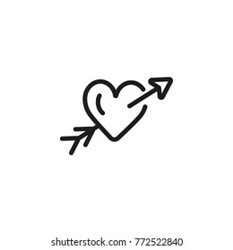 Heart with arrow line icon