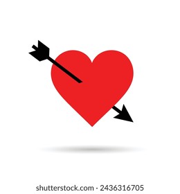 Heart with arrow logo icon. Love symbol. Heart love icon symbol