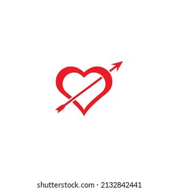 diseño de icono de icono del logotipo de la flecha del corazón 
