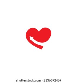 diseño de icono de icono del logotipo de la flecha del corazón 