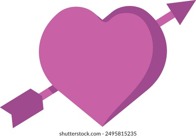 Heart and arrow love clipart vector