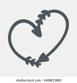 Heart arrow love valentine day quality vector illustration cut