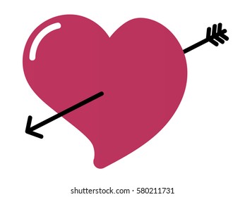 Heart with arrow love valentine's day logo