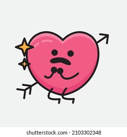 Heart with Arrow Mascot Character Vector Illustration on isolated background