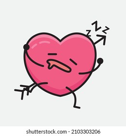 Heart with Arrow Mascot Character Vector Illustration on isolated background
