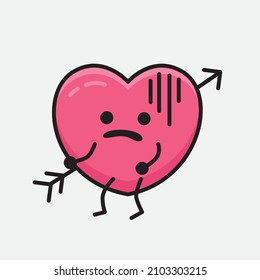 Ilustración del vector de caracteres de mascota de flecha en fondo aislado