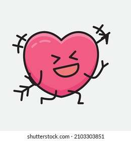 Heart with Arrow Mascot Character Vector Illustration on isolated background