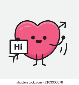 Heart with Arrow Mascot Character Vector Illustration on isolated background