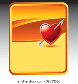heart with arrow on gold background