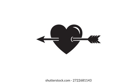 Corazón con la flecha que perfora a través de él