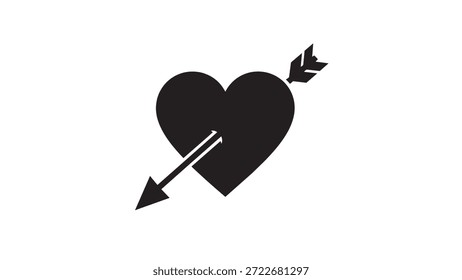 Corazón con la flecha que perfora a través de él