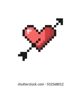 Heart and Arrow Pixel Art