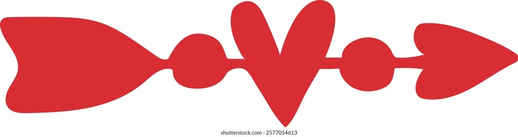 Heart and Arrow Romantic Vector Design
