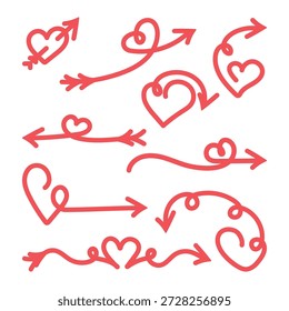Heart Arrow Set Vector