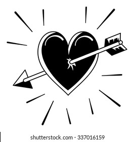 Heart and arrow silhouette