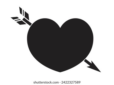 Heart with arrow silhouette figure