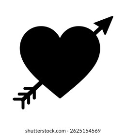 Herz und Pfeil Silhouette. Vektor: Ideal als Tattoo, Icon, Webgrafik und Infografik."