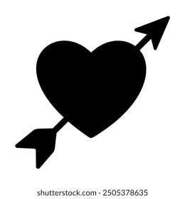 Silueta de flecha de corazón. Imagen de Vector