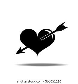 Heart With An Arrow Single Icon