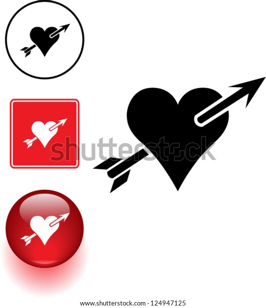 Heart Arrow Symbol Sign Button Stock Vector (Royalty Free) 124947125