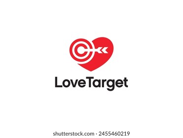 heart arrow target logo icon design