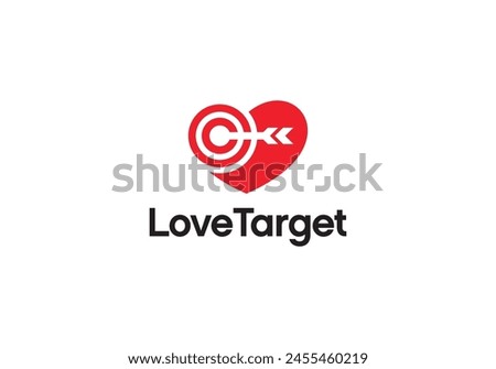 heart arrow target logo icon design