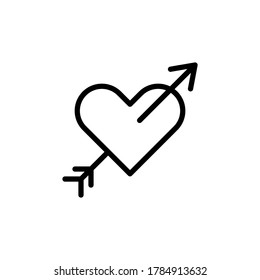 Heart with  arrow, tattoo icon. Simple line, outline vector elements of tattooing icons for ui and ux, website or mobile application