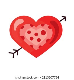 heart with arrow valentine icon