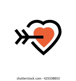 Heart, arrow, valentine's day, love line icon. Pixel perfect fully editable vector icon suitable for websites, info graphics and print media.