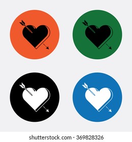 Heart with arrow - Valentine's Day vector icon