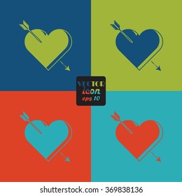 Heart with arrow - Valentine's Day vector icon