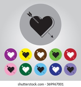 Heart with arrow - Valentine's Day vector icon