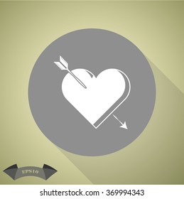 Heart with arrow - Valentine's Day vector icon