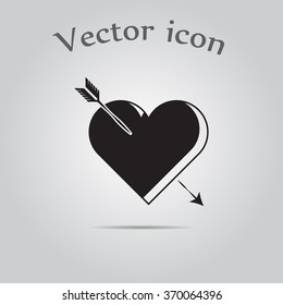 Heart with arrow - Valentine's Day vector icon