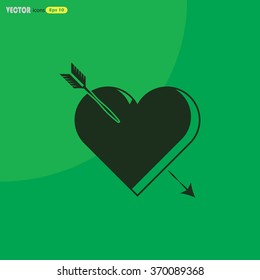 Heart with arrow - Valentine's Day vector icon