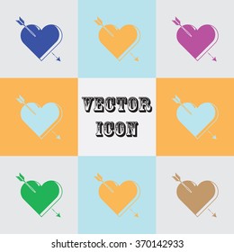 Heart with arrow - Valentine's Day vector icon