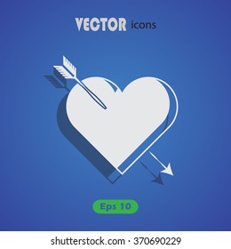 Heart with arrow - Valentine's Day vector icon